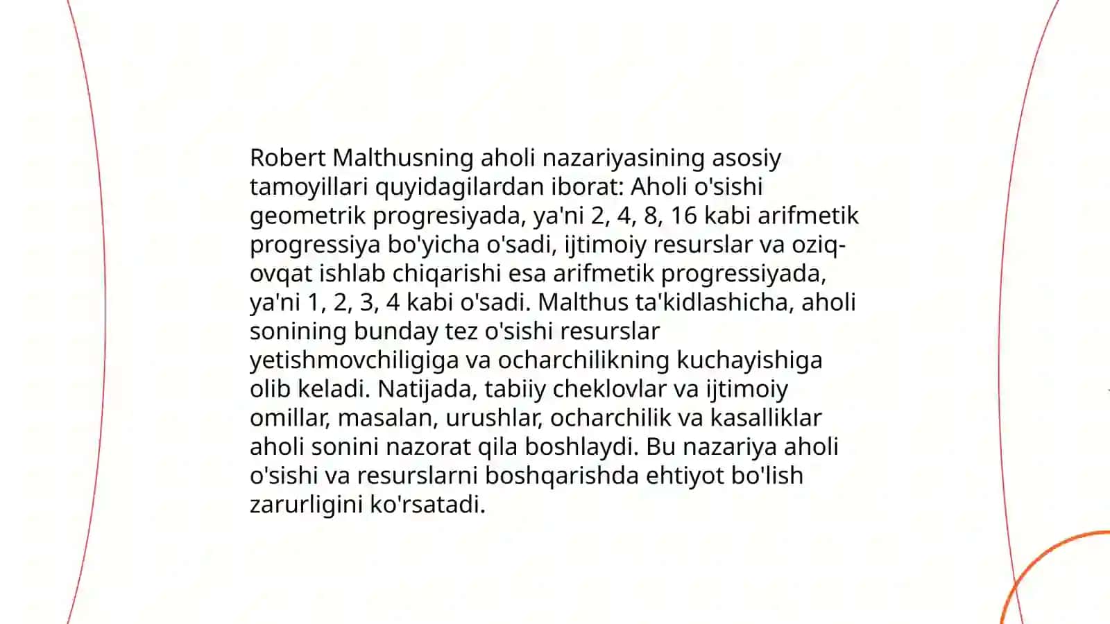 Robert Maltusning aholi nufuzi nazariyasi va zamonaviy Maltus ta'limoti 3