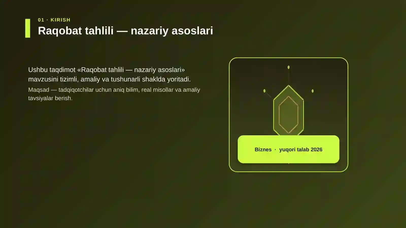 Raqobat tahlili — nazariy asoslari 3