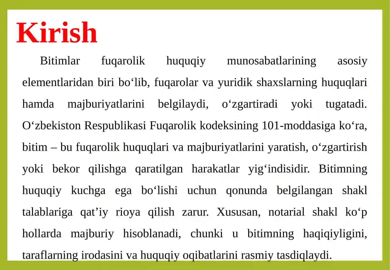 Bitimning notarial shaklga rioya qilmaslikning oqibatlari 3