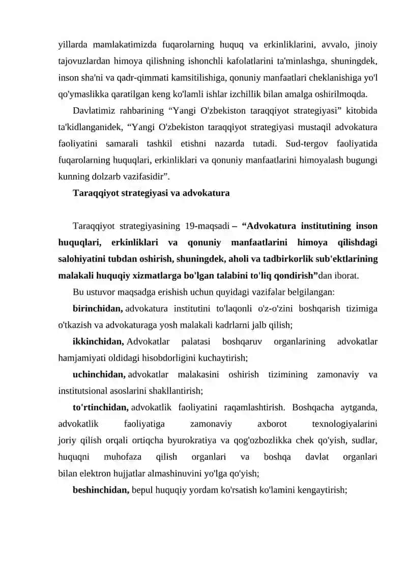 Advokatlarning huquqlari, majburiyatlari va javobgarligi 3