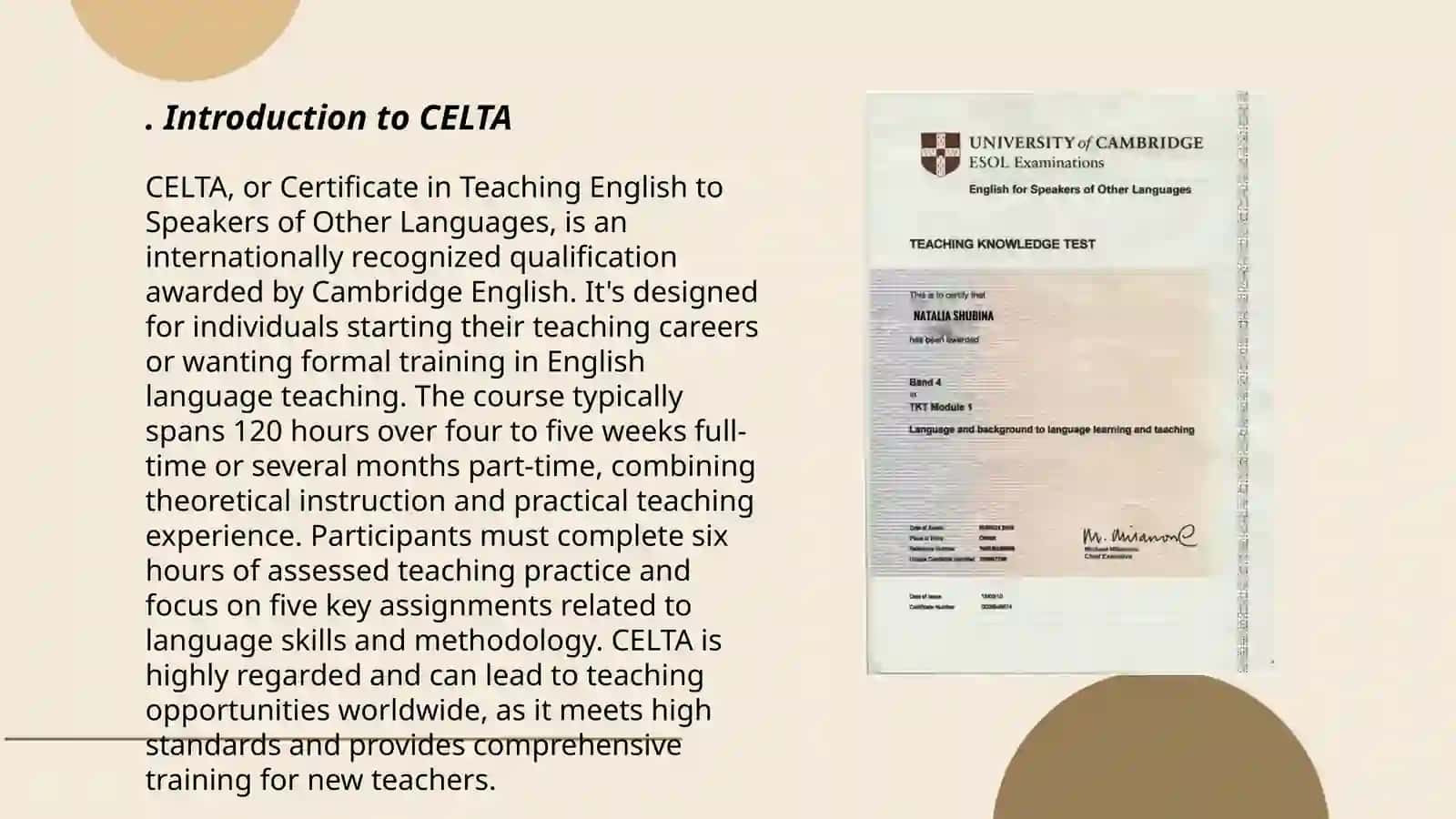 CELTA Course 3