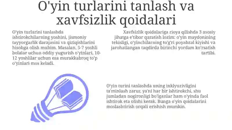 Harakatli oʻyinlarni oʻrgatish 3
