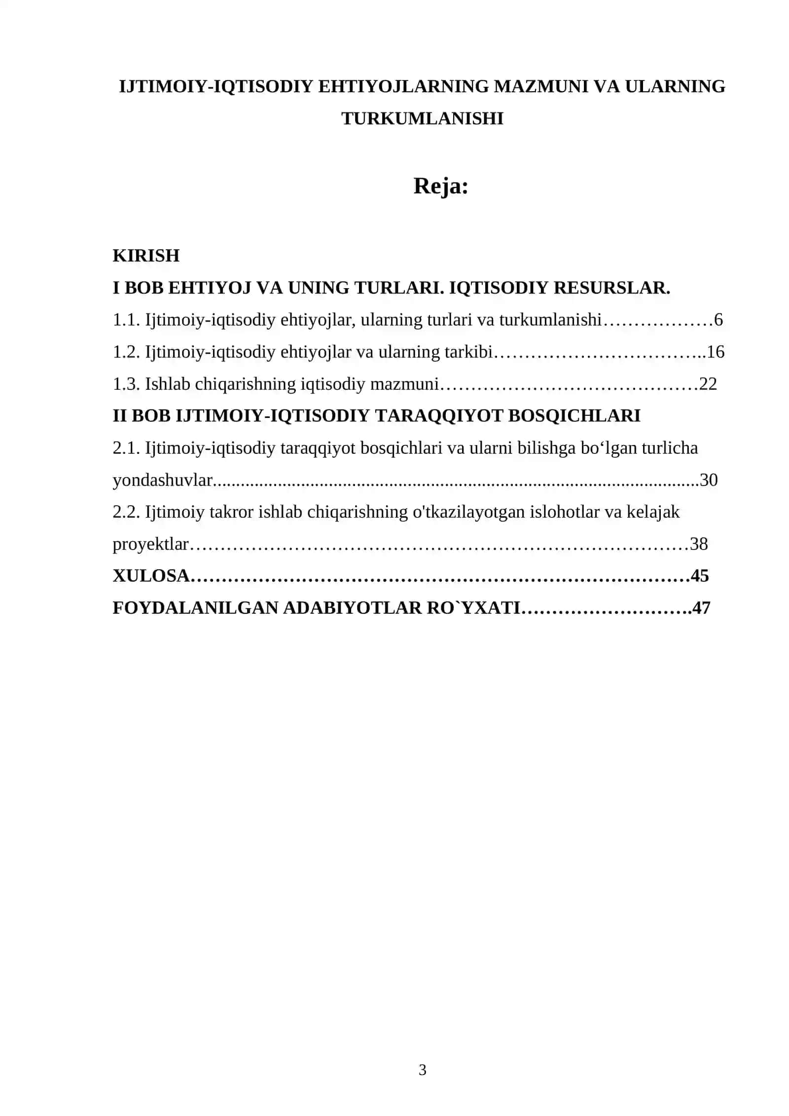 IJTIMOIY-IQTISODIY EHTIYOJLARNING MAZMUNI VA ULARNING TURKUMLANISHI 3