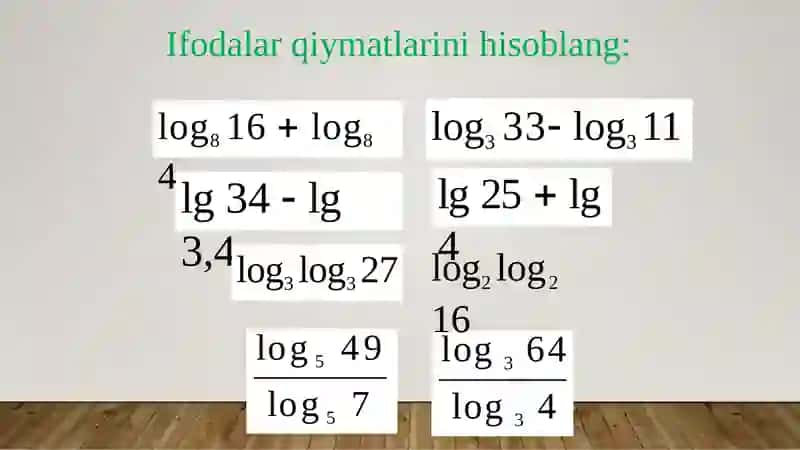 Logarifmik tenglamalar. 3