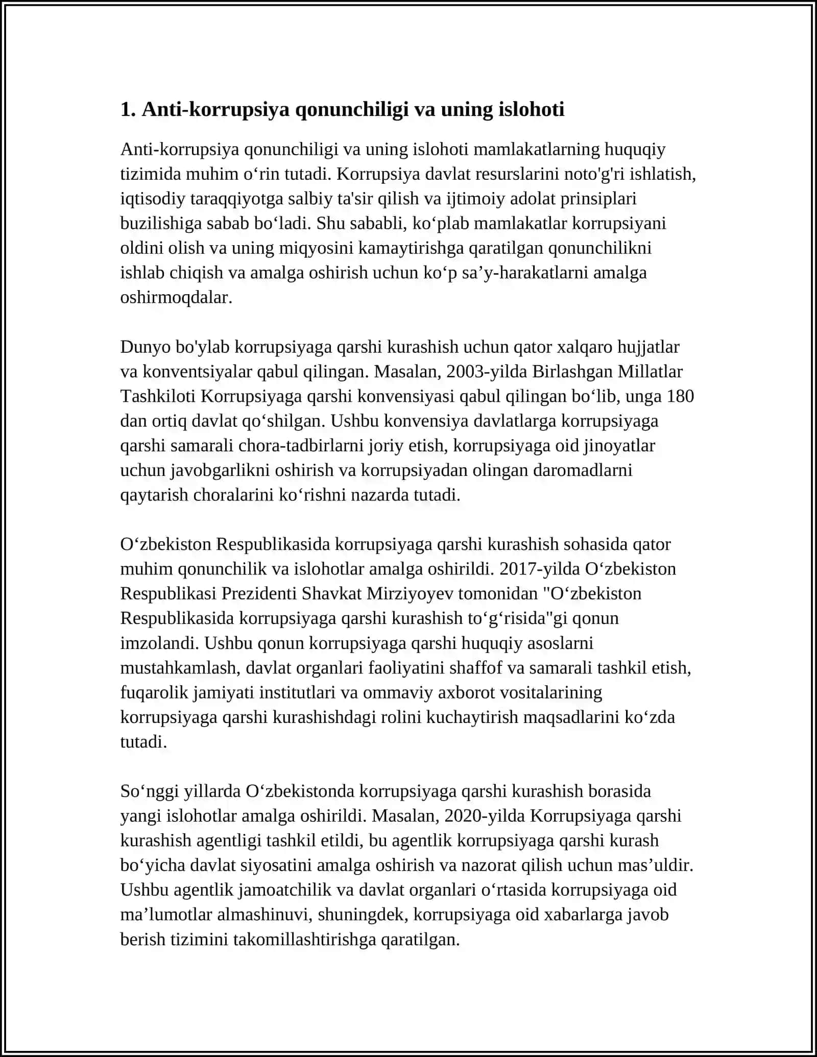 OʻZBEKISTONDA KORRUPSIYAGA QARSHI KURASH MEXANIZMLARI 3