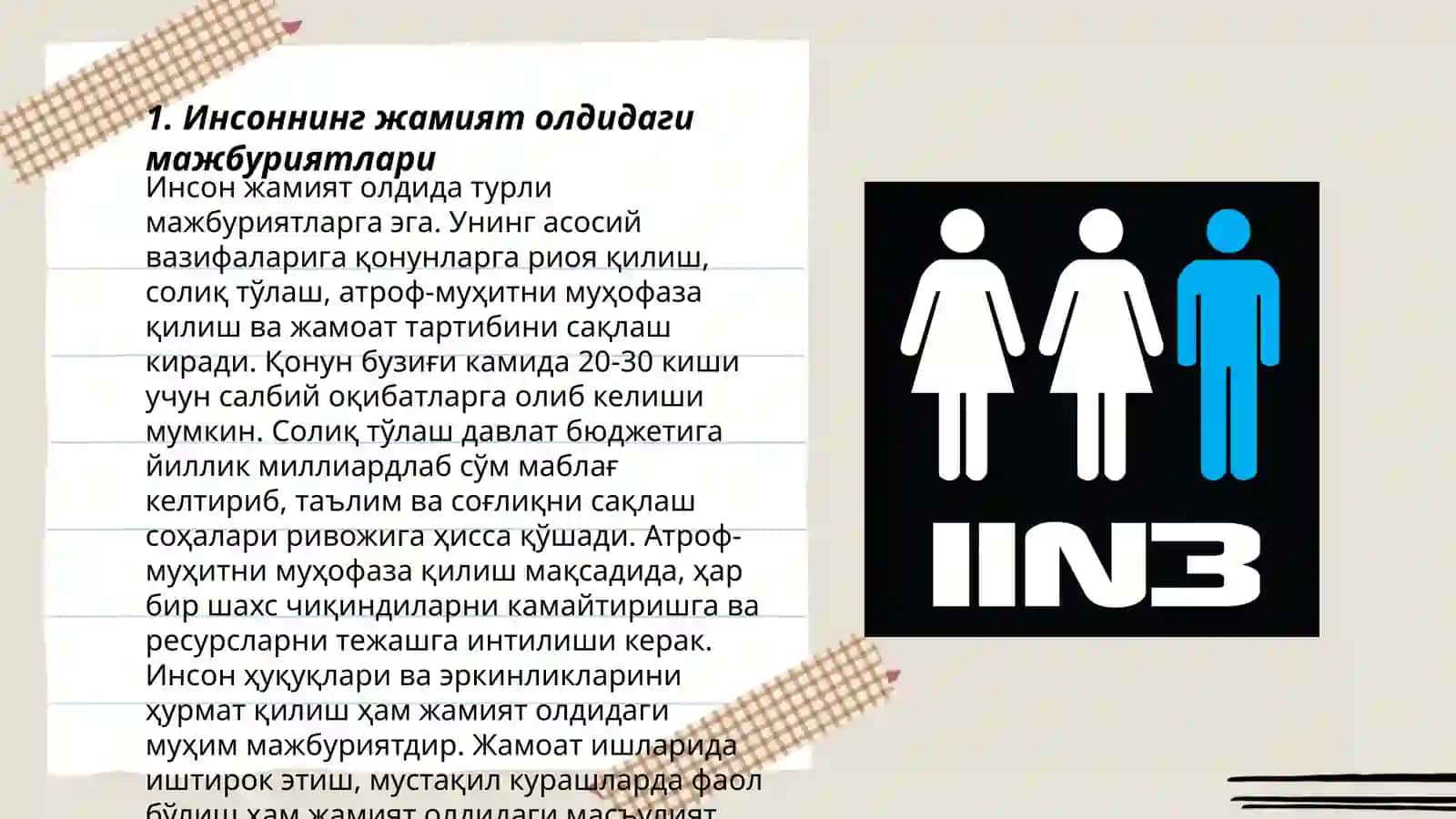 Инсоннинг жамият олдидаги мажбуриятлари 3