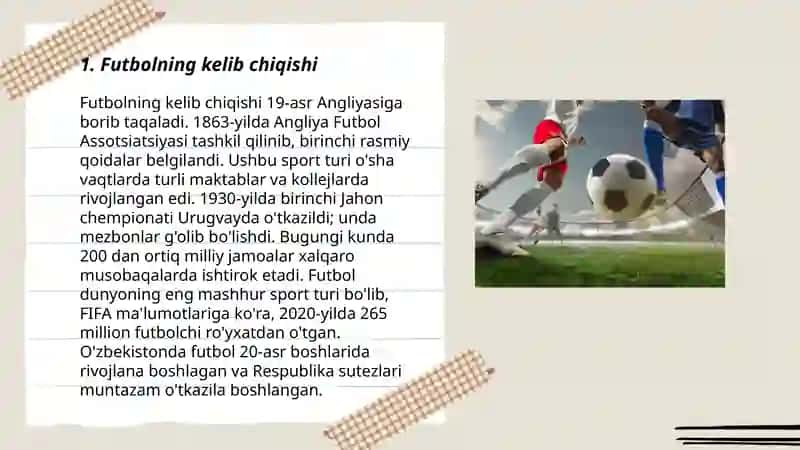 Futbol o'yinining tarixi va rivojlanish bosqichlari 3