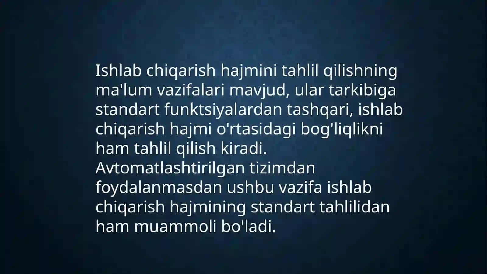 Mahsulot ishlab chiqarish hajmini tahlili 3