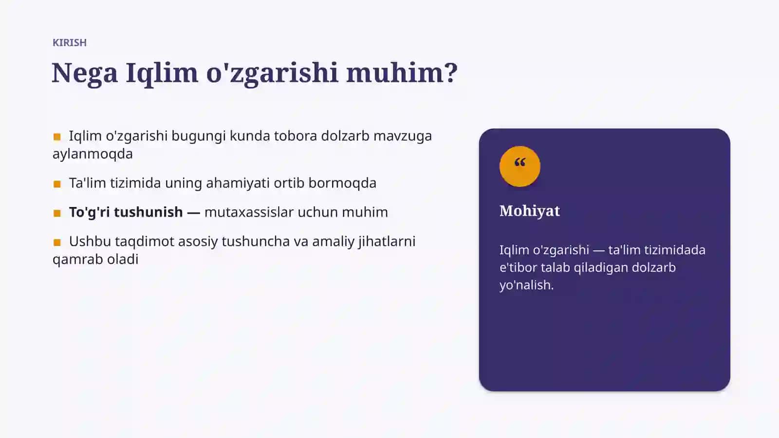 Ta'limga o'zgarishi 3