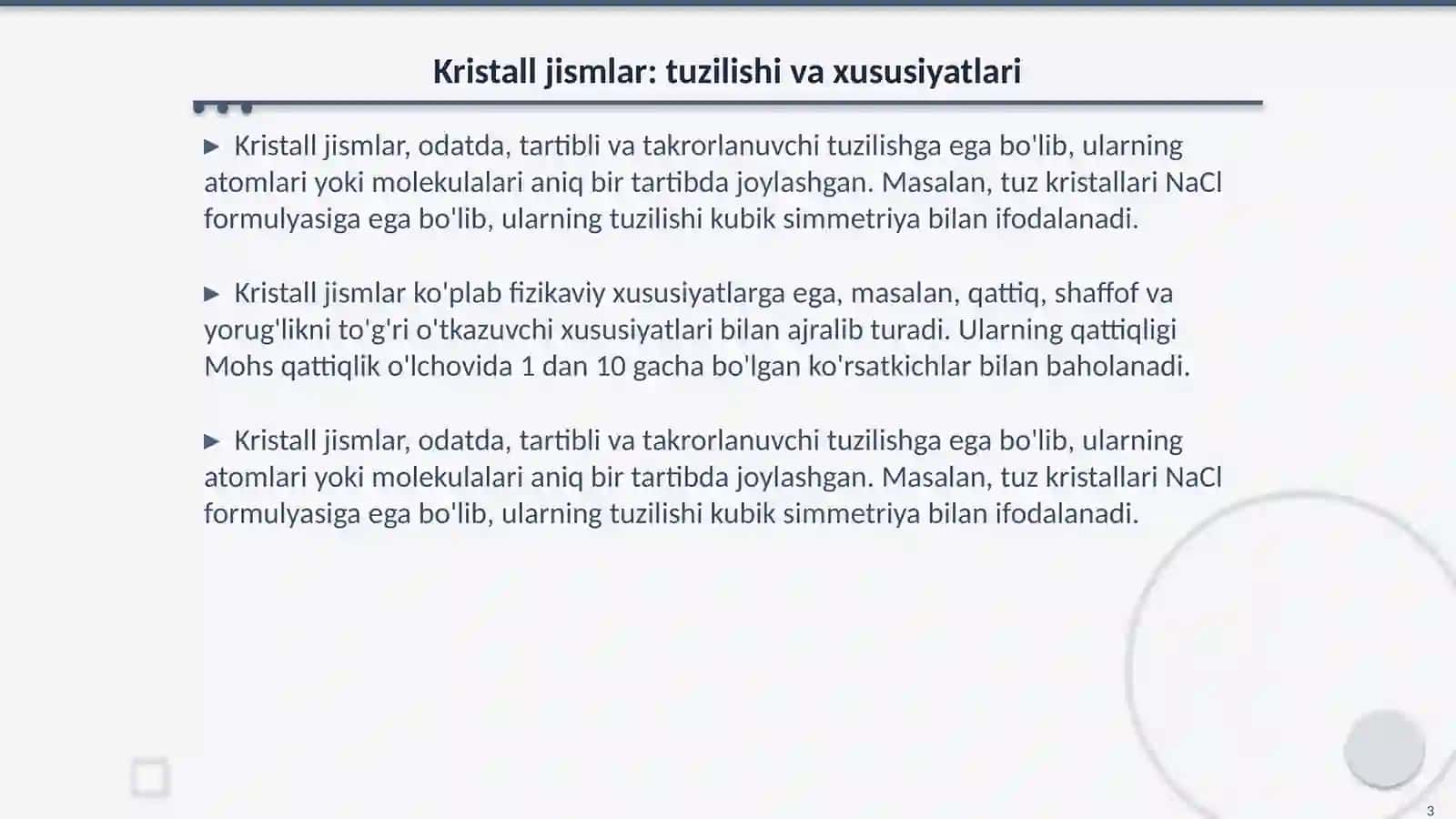 Kristall va amorf jismlar 3