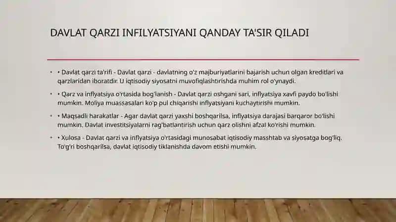 Davlat qarzi infilyatsiyani qanday ta'sir qiladi 3