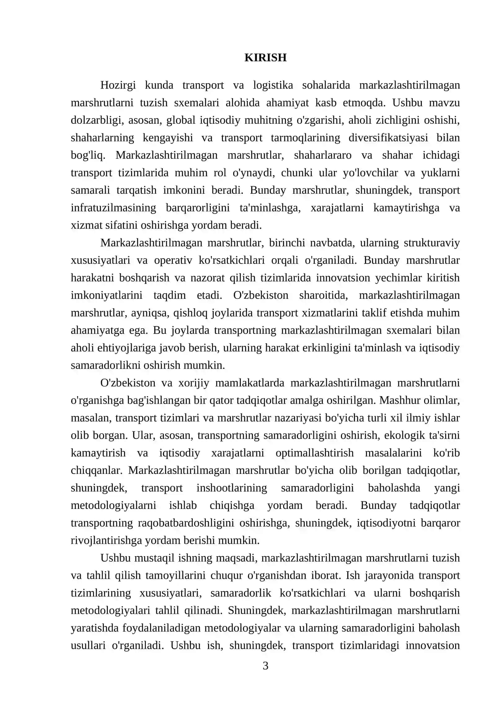 Markazlashtirilmagan marshrutlarni tuzish sxemalarini qurish va tahlil qilish tamoyillari 3