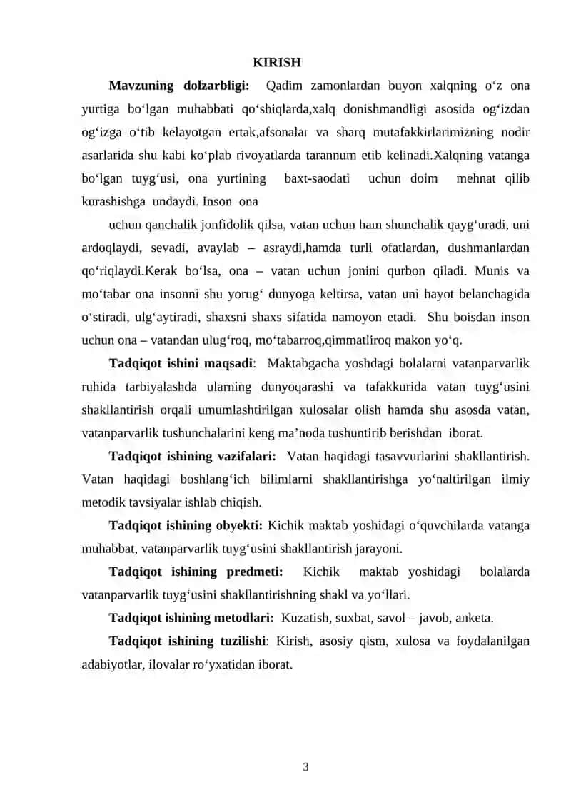 BOLALARNI VATANPARVARLIK RUHIDA TARBIYALASH 3