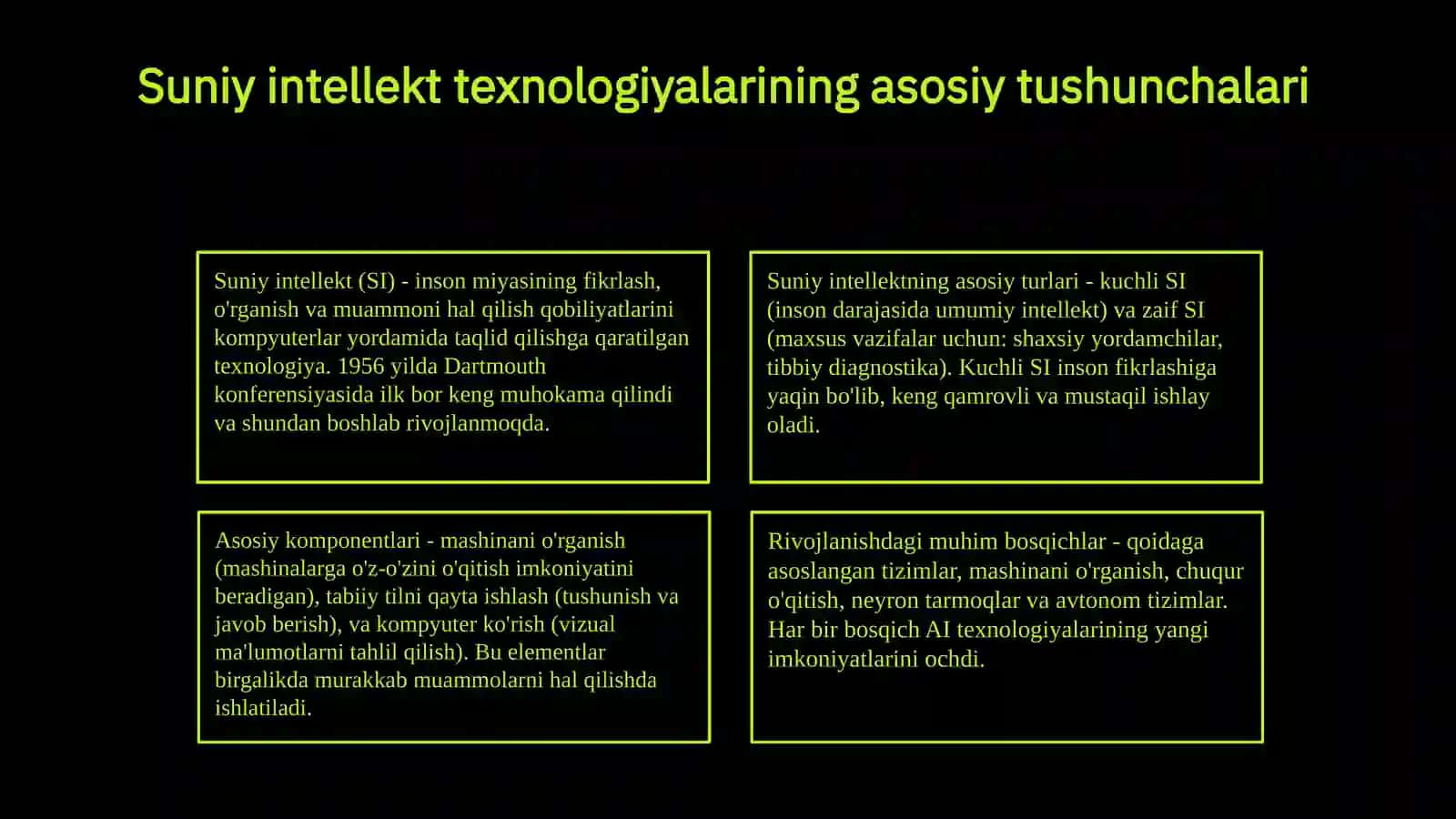 Suniy intellekt texnologiyalari va kompyuter yordamida oʻqitish 3