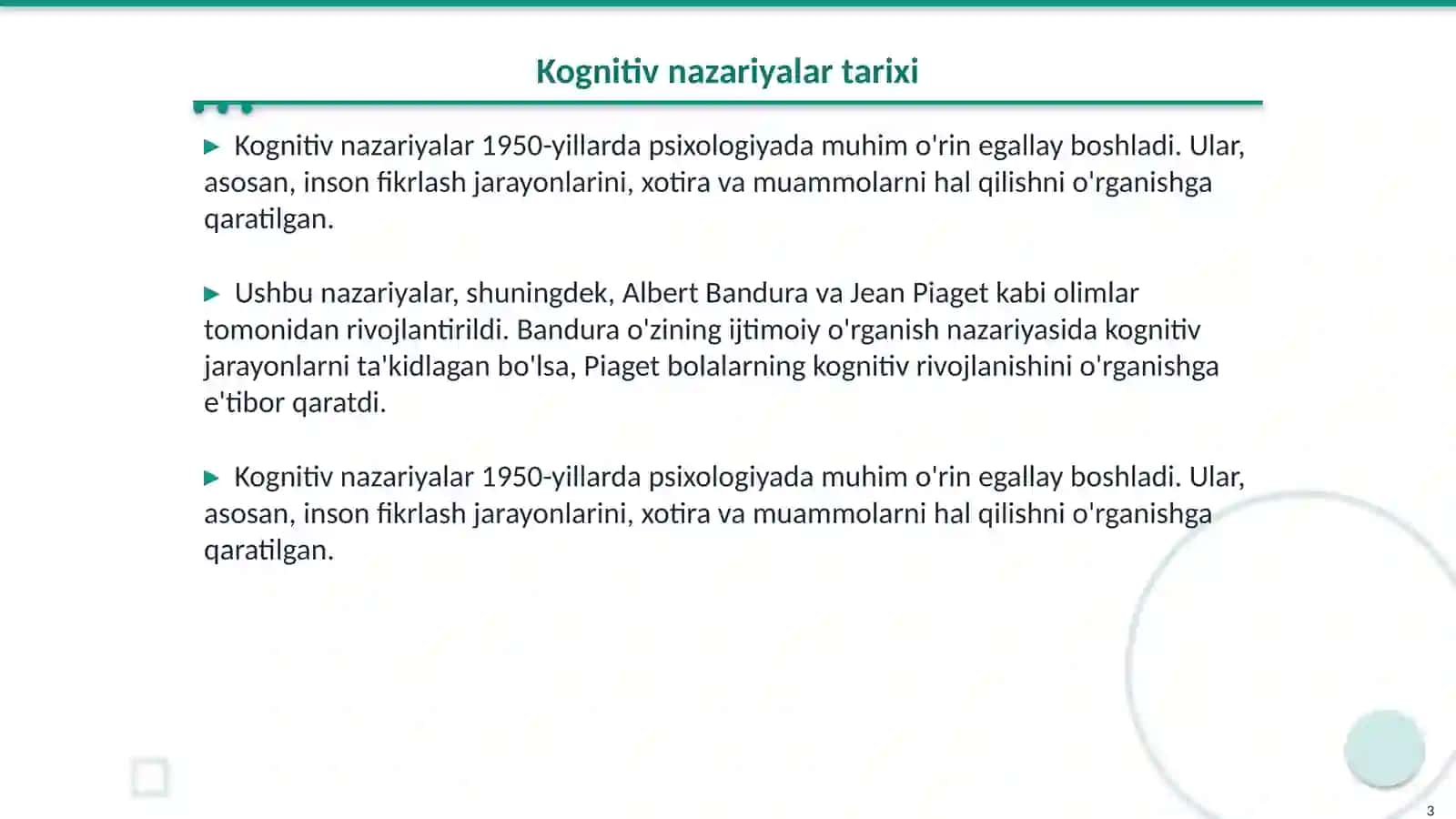 Shaxsning kognitiv nazariyalari 3