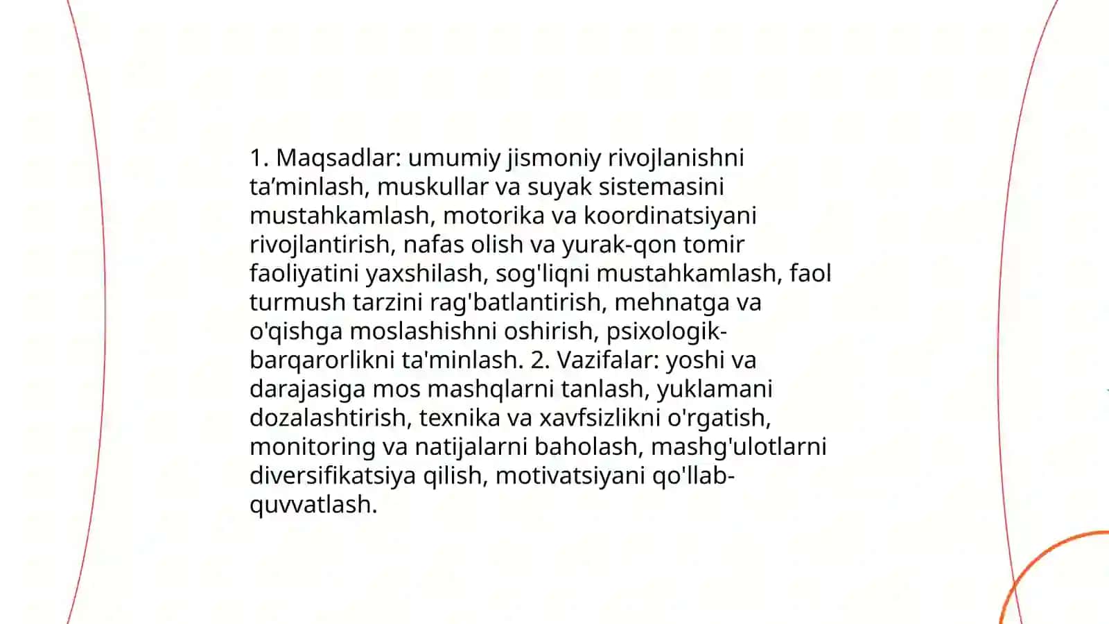 Umumiy rivojlantiruvchi mashqlar majmuosini tuzish 3