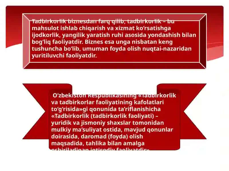 Tadbirkorlik faoliyati va uning shakllari 3