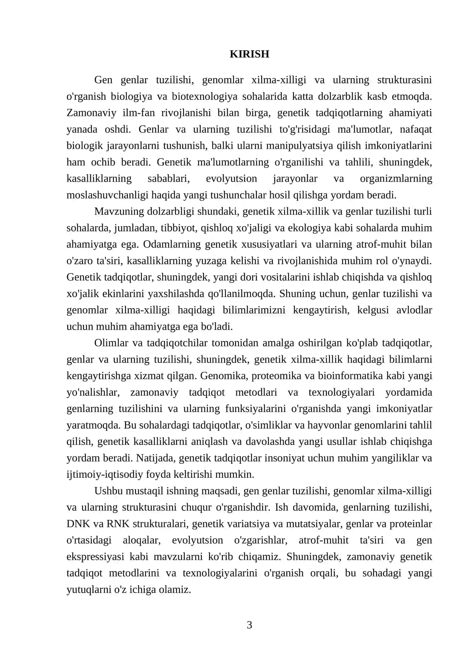Gen genlar tuzilishi genomlar xilma -xiligi va ularni sutrukturasi 3