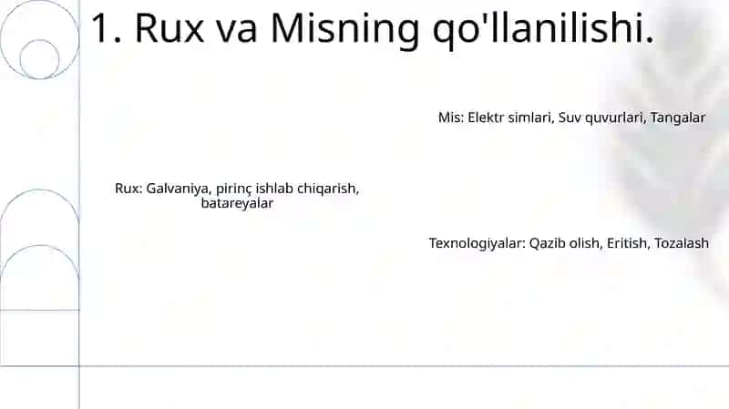 Rangli metallar: rux va mis ishlab chiqarish texnologiyalari 3
