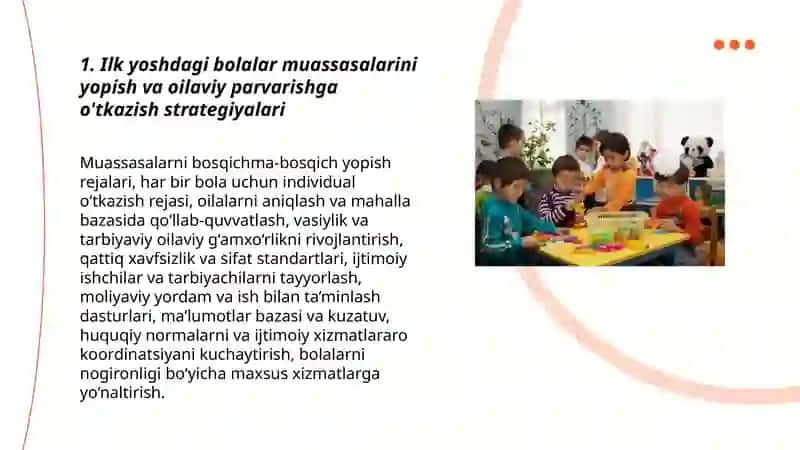 Ilk yoshdagi bolalar uchun muassasalarning deinstitutsiyalash masalalari 3