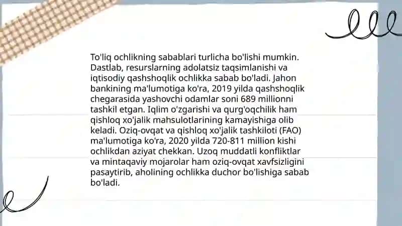 To'liq va to'liq bo'lmagan ochlik 3