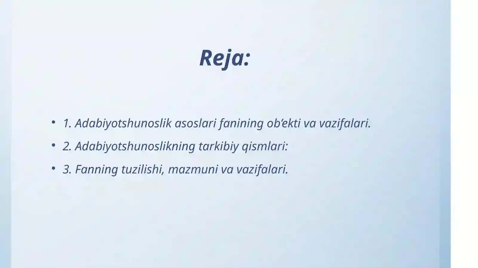 Adabiyotshunoslik asoslari fanining ob’ekti va vazifalari 3