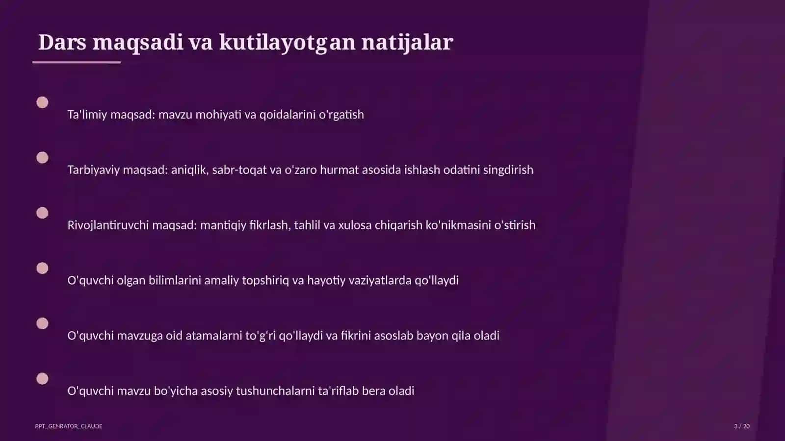O'zbek milliy taomlari tayyorlash texnologiyasi (6-sinf) 3