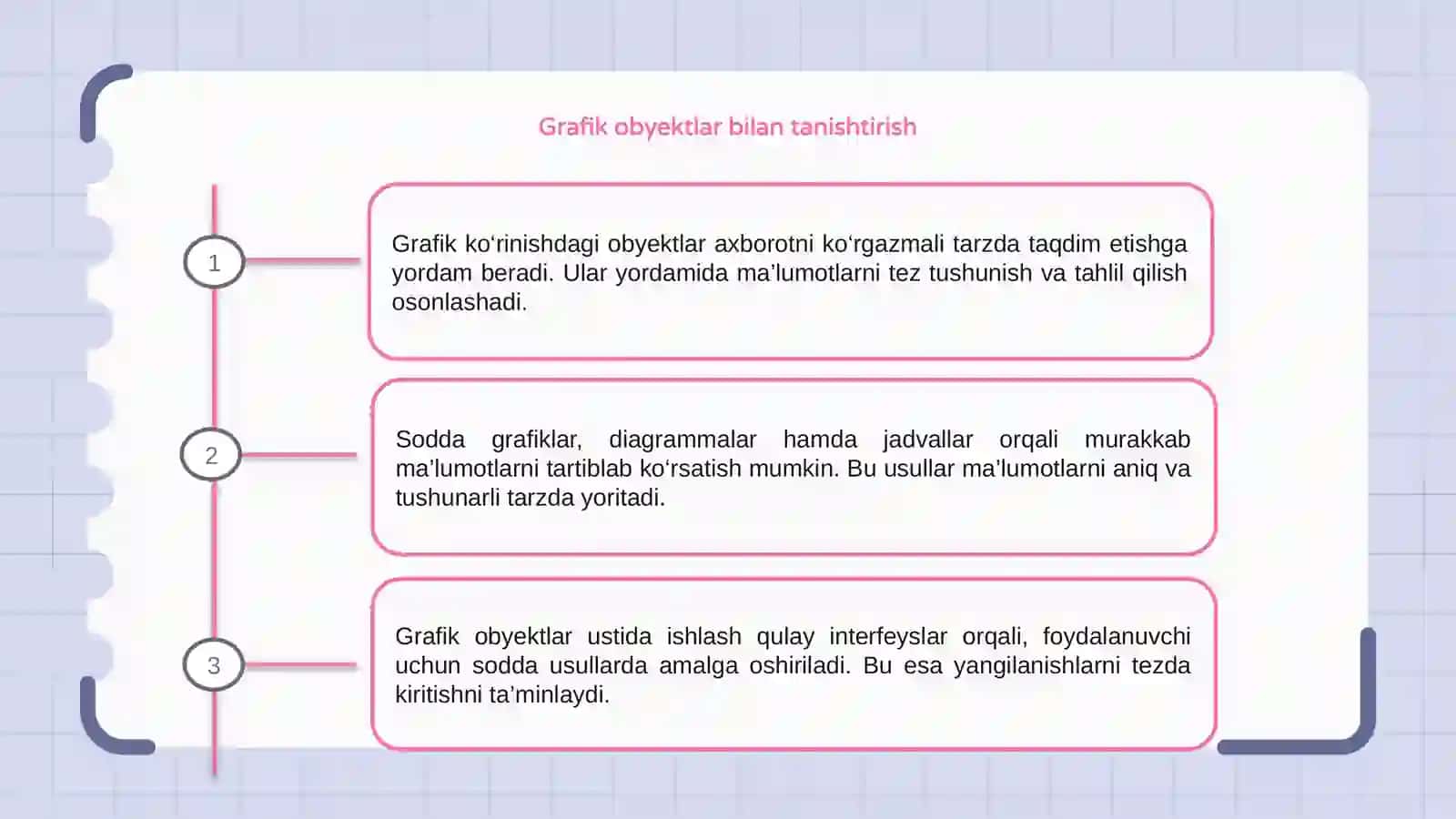 Grafik kòrinishdagi obyektlar ustida ishlash 3