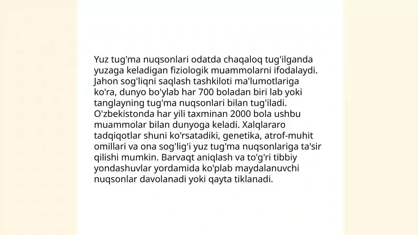 Yuz jag’ tug’ma va orttirilgan nuqsonlari 3