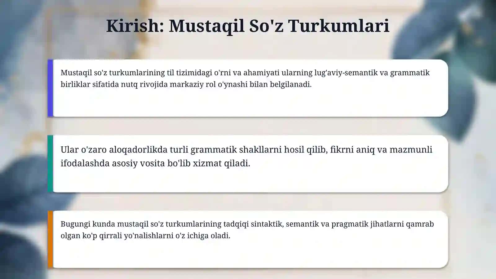 Mustaqil sôz turkumlari 3