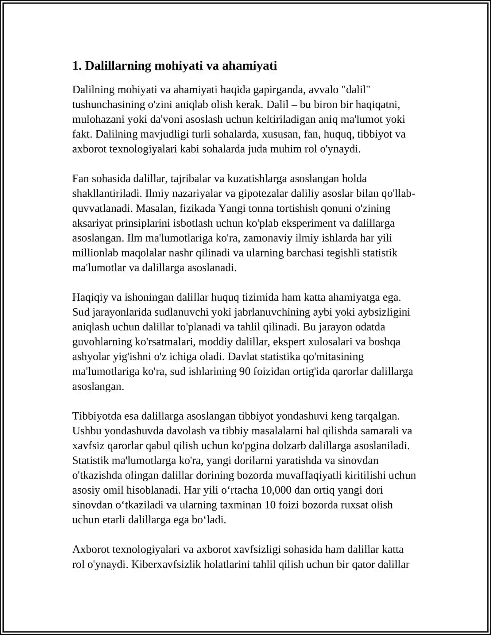 REFERAT Mavzu: DALILLASH VA ISHONCH-E`TIQOSNING SHAKLLANISHI JARAYONI 3