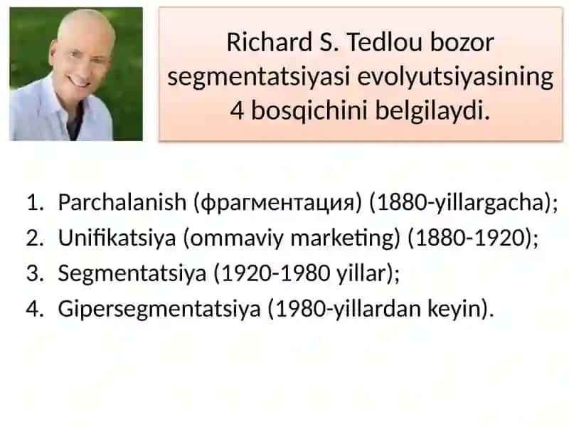 Bozorsegmentatsiyasi va tovarni bozorda pozitsiyalashtirish 3