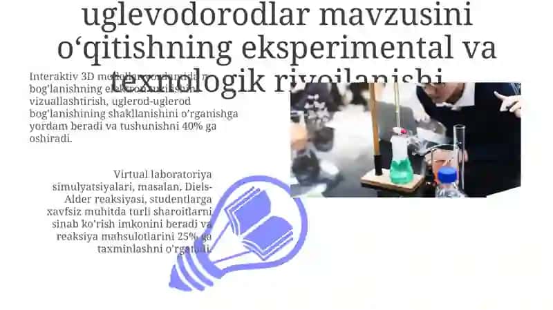 Toʻyinmagan va diyen uglevodorodlar mavzusini oʻqitishning eksperimental va texnologik rivojlanishi 3