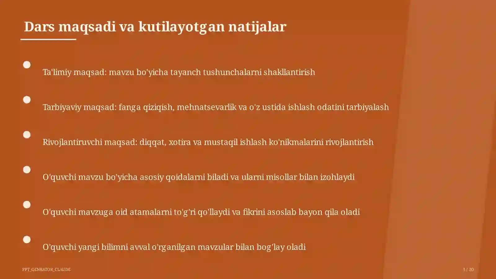 O'zbekiston Respublikasi Konstitutsiyasi: asosiy tamoyillar (9-sinf) 3