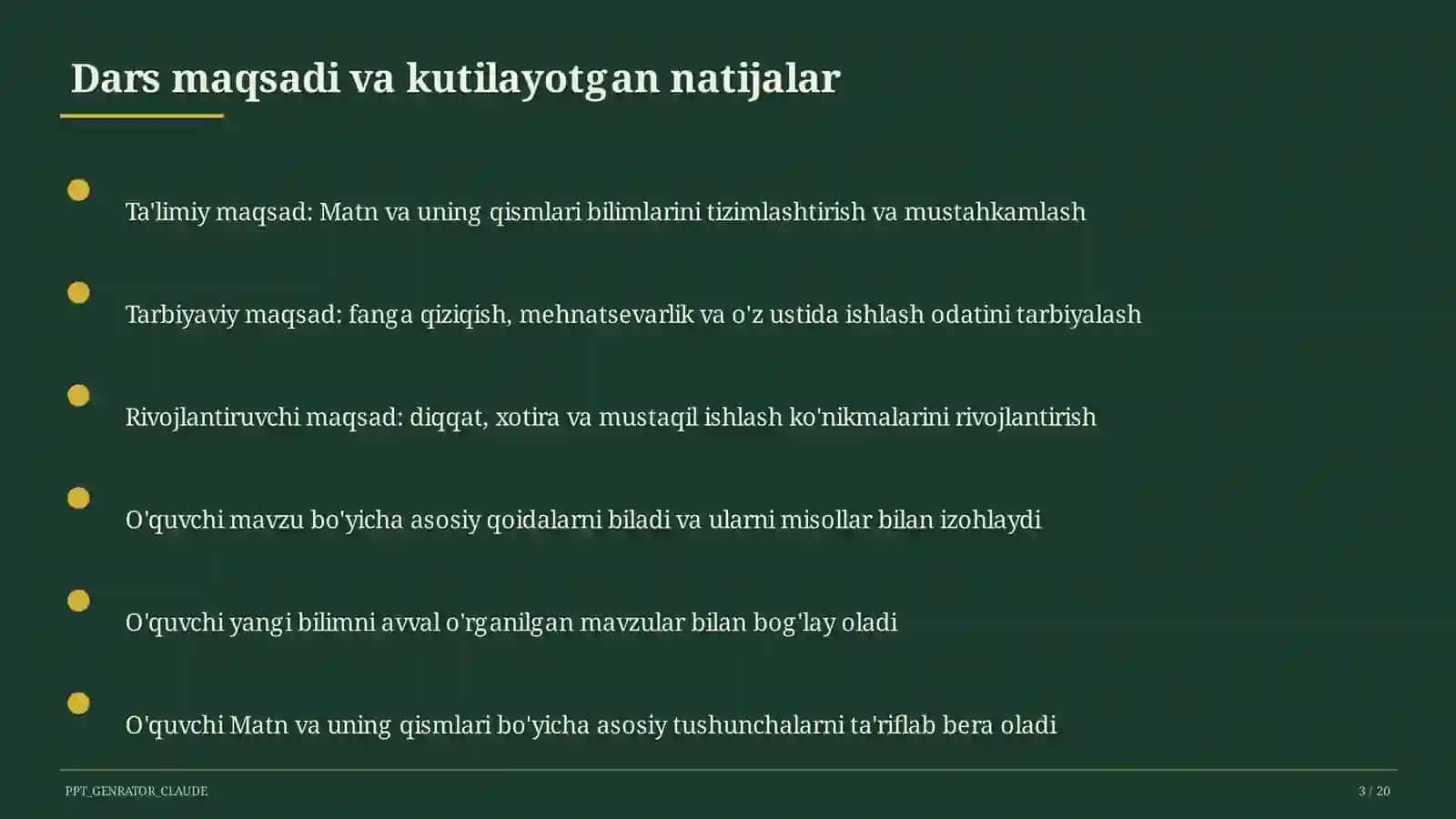 Matn va uning qismlari (3-sinf) 3