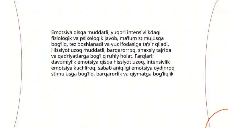 Emotsiya va hissiyot haqida tushuncha 3