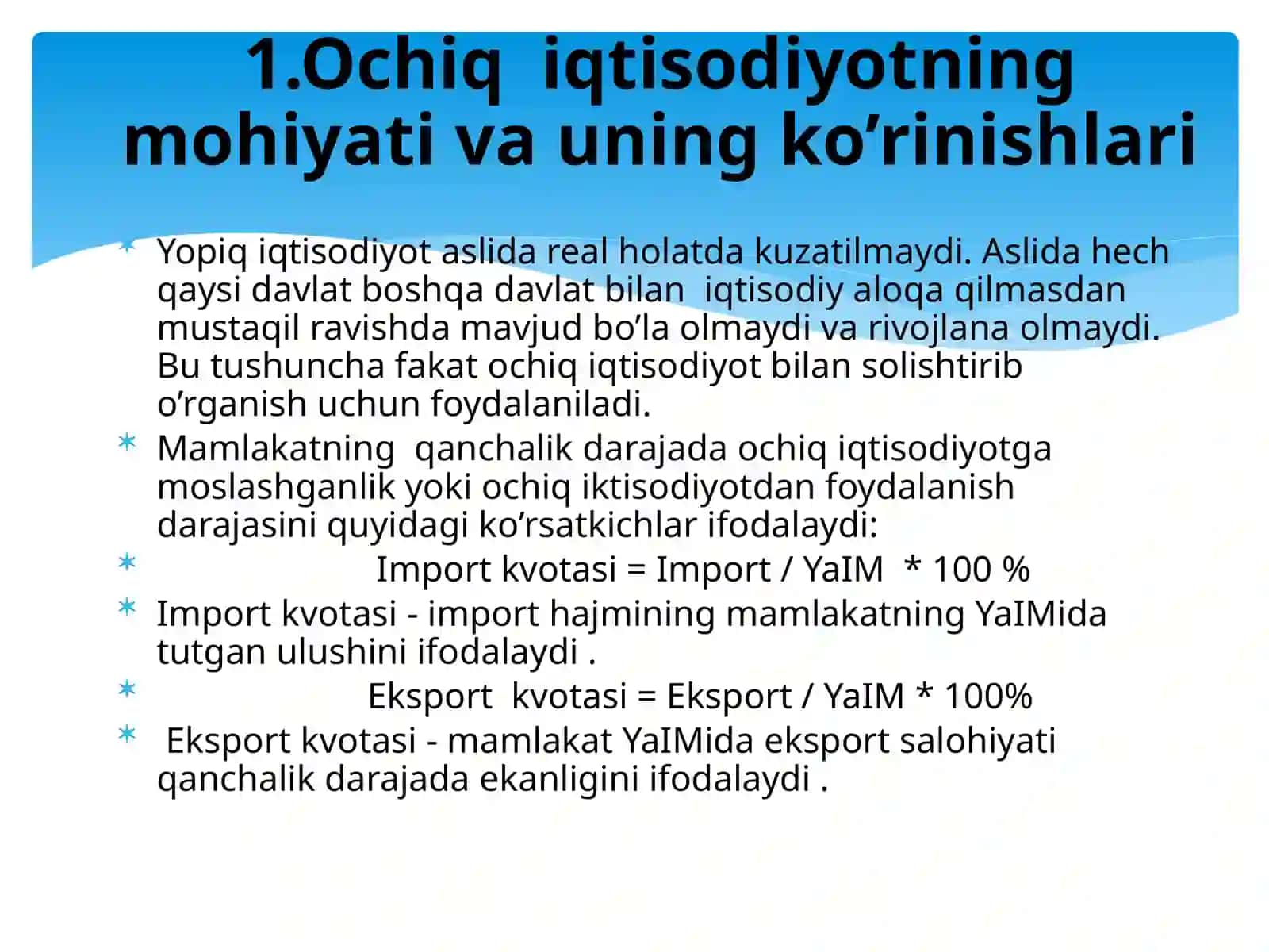 Ochiq iqtisodiyot va makroiqtisodiyot 3