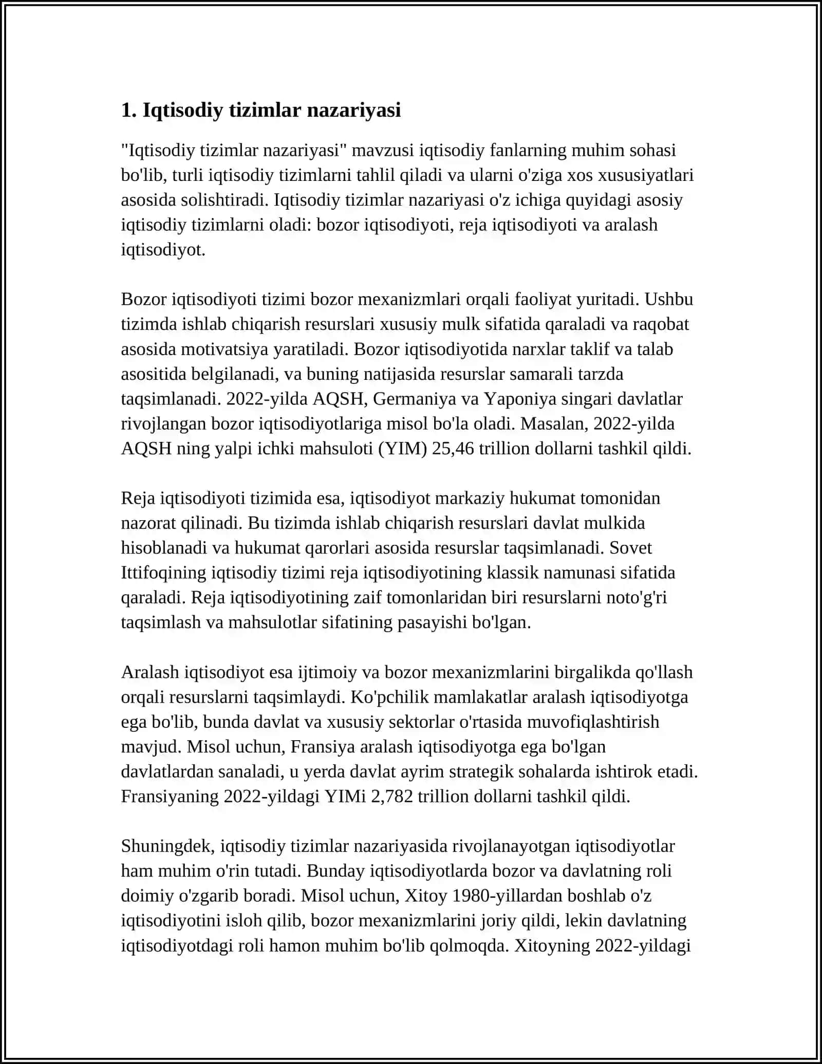 IQTISODIY TIZIMLAR VA ULARNING TURLI MODELLARI 3