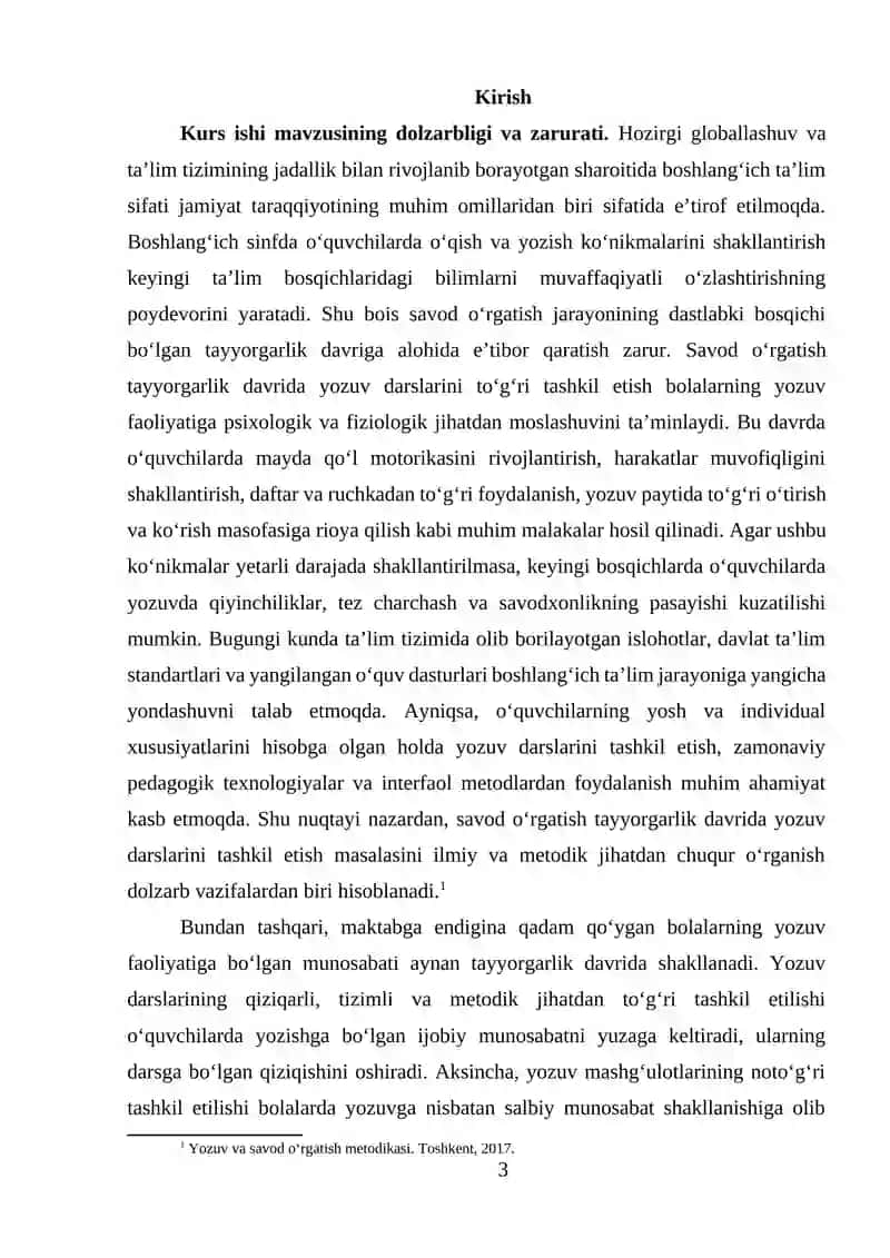 Savod o'rgatish tayyarlov davri yozuv darslarini tashkil qilish 3