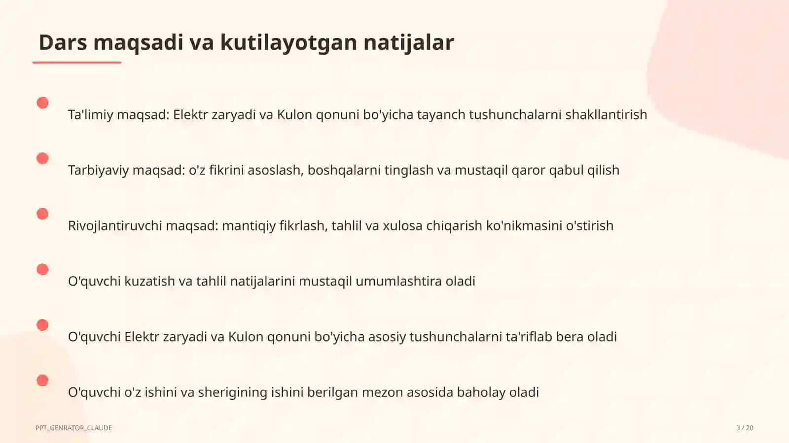 Elektr zaryadi va Kulon qonuni (8-sinf) 3