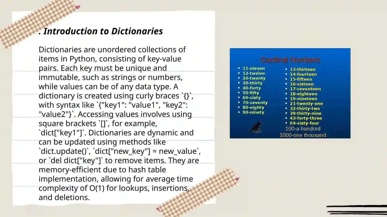 Introduction to Dictionaries 3