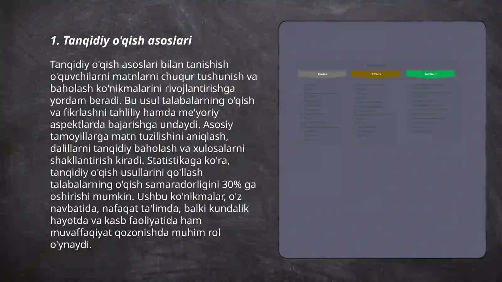 Tanqidiy òqish va estlatmalar bilan ishlash 3