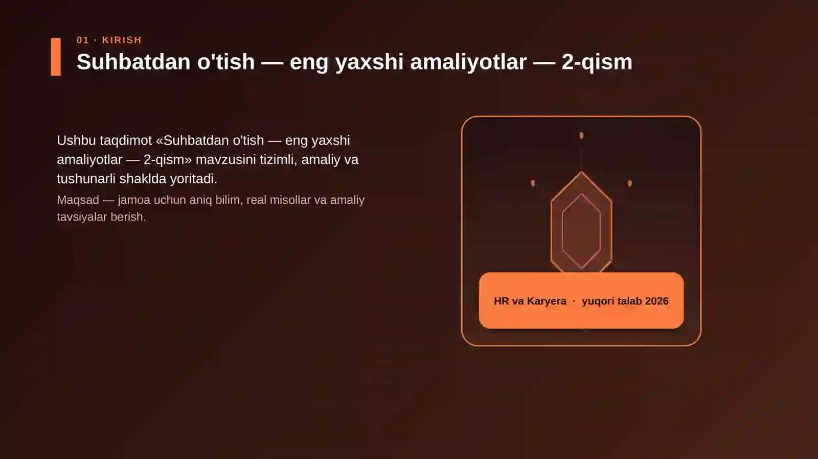 Suhbatdan o'tish — eng yaxshi amaliyotlar — 2-qism 3