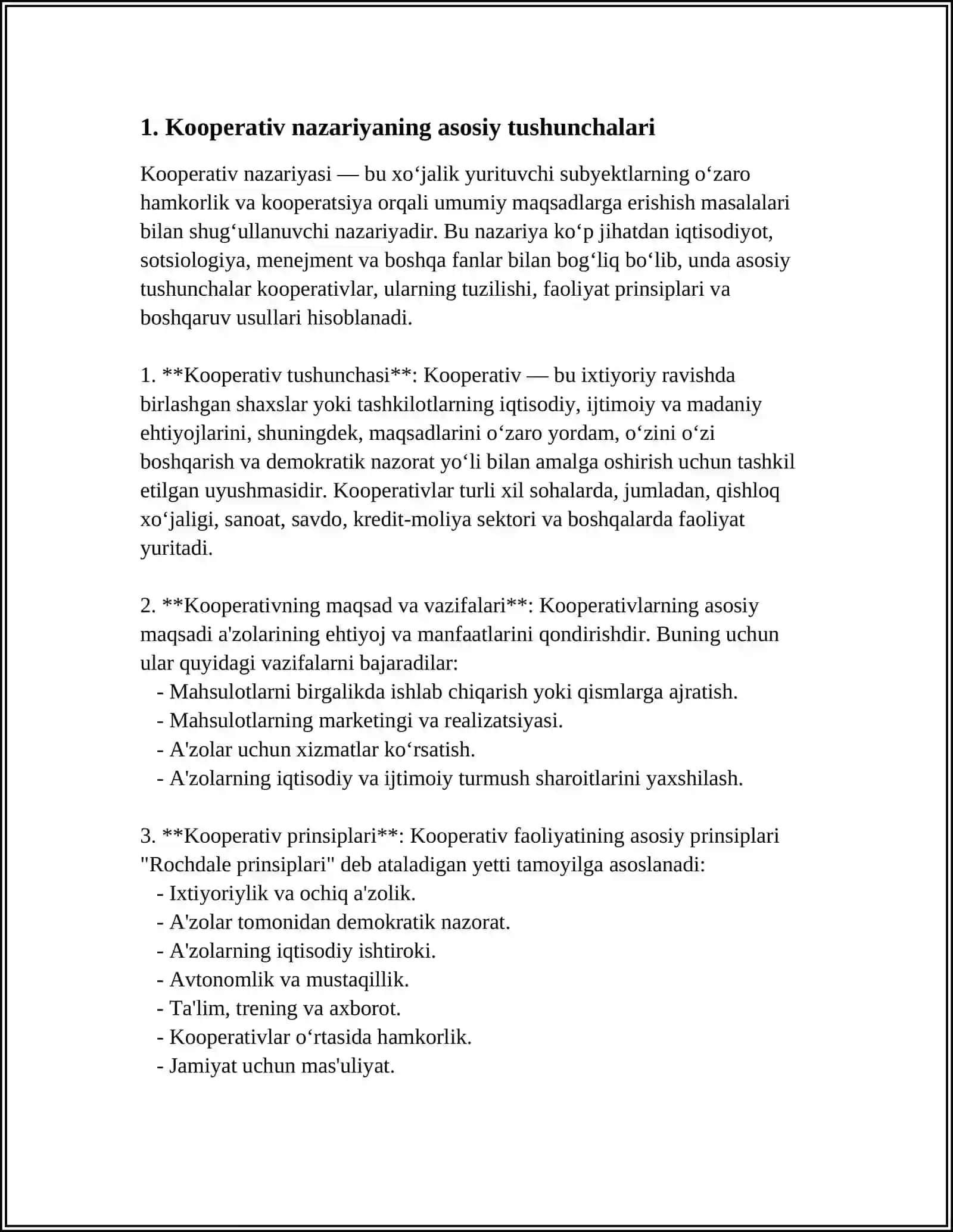 MUSTAQIL ISH Mavzu: KOOPERATIV VA NOKOOPERATIV NAZARIYALARNING XUSUSIYATLARI 3