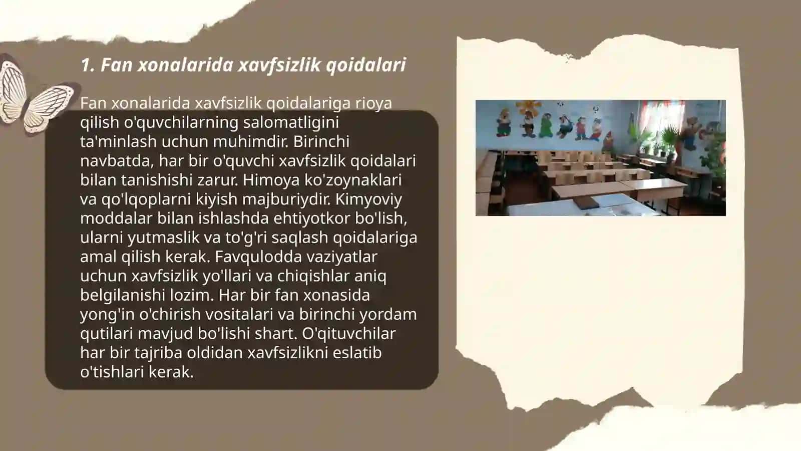 Fan xonalarining jihozlanishini o'rganish 3