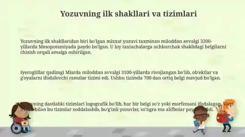 Yozma nutqning tarixiy shakllari 3