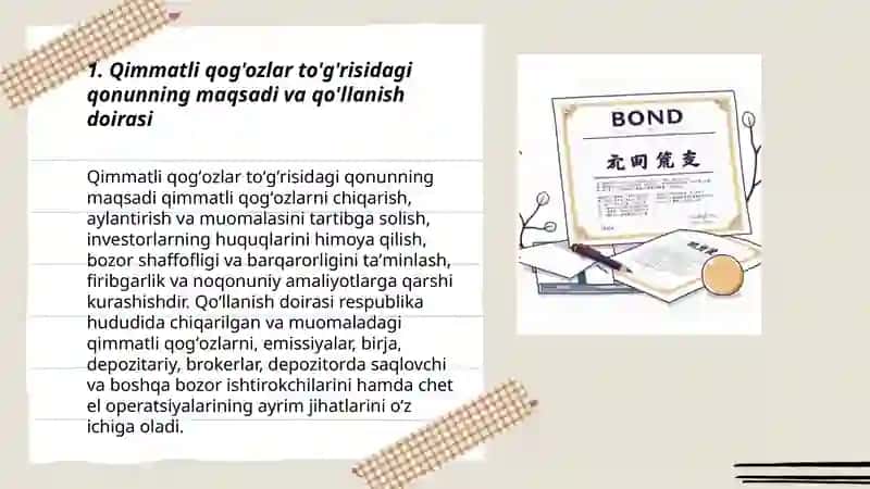 Qimmatli qog'ozlar tog'risidagi qonun 3
