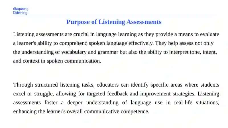 Assessing listening 3