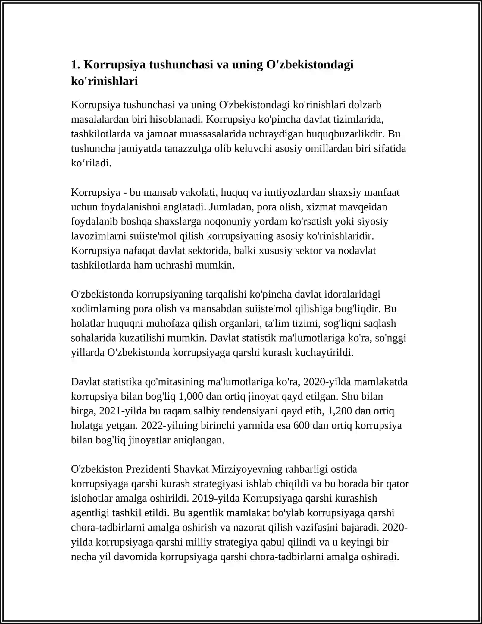 OʻZBEKISTONDA KORRUPSIYAGA QARSHI KURASH 3