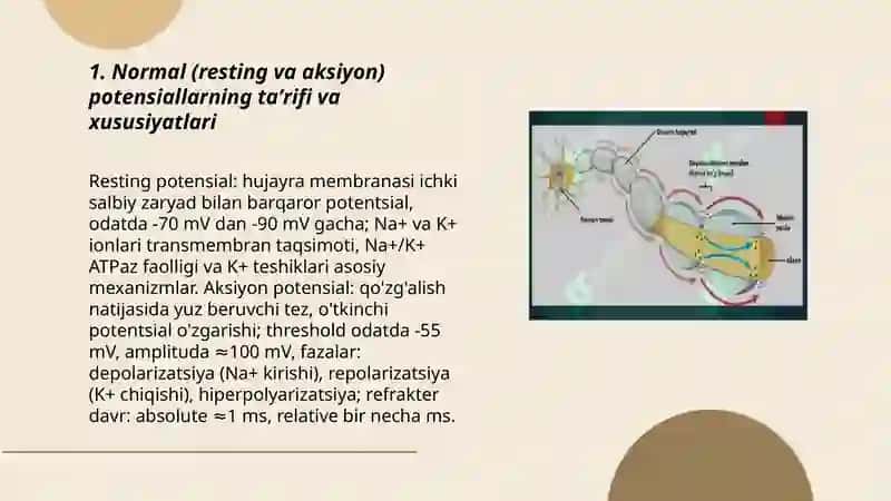 Tirik to‘qimalarda normal va zararlanish potensiallar farqi 3